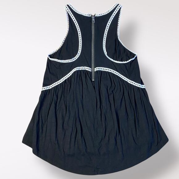 Express Racerback Crochet Trim Top Womens Size XS Black White - Picture 5 of 9